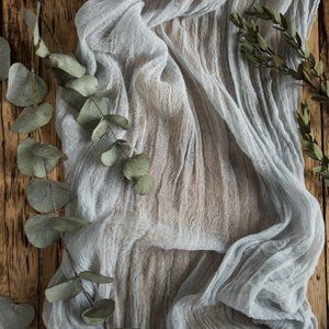 Dusty Blue Cheesecloth Table Runner 40-foot 2-pack